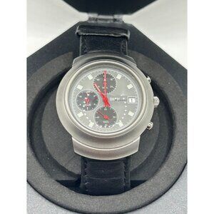 Men's BMW M3 Chronograph Leather Band Watch in Black/Gray